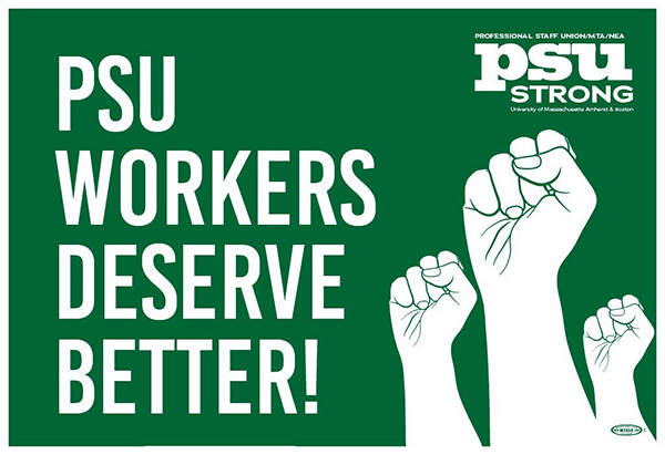 PSU workers deserve better!  Image with raised fists.